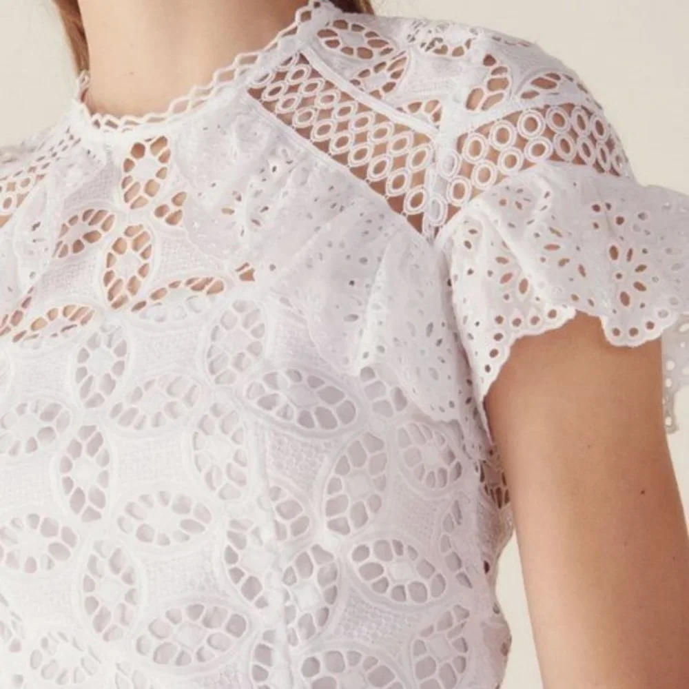 Sandro ✨ Ruffles and Lace Mini dress - Picture 4 of 10